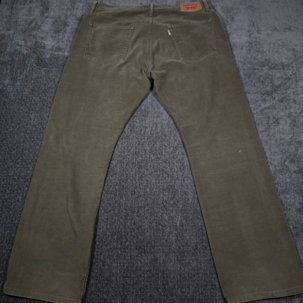 Levis 514 Slim Straight Corduroy Pants Mens 36x30 Olive Green Cords Preppy Skate